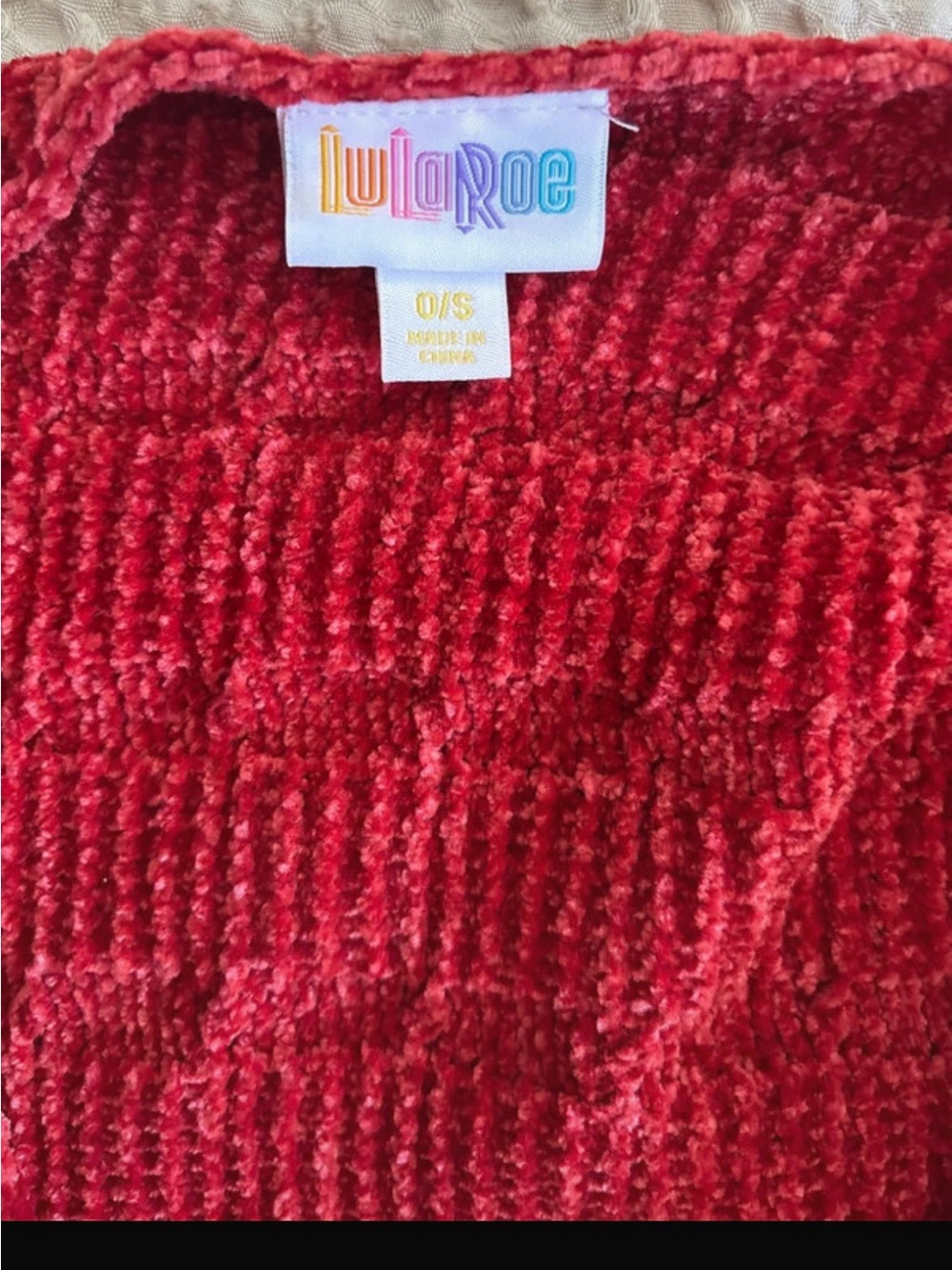 LuLaRoe Red Mimi Plush Chenille wrap shawl